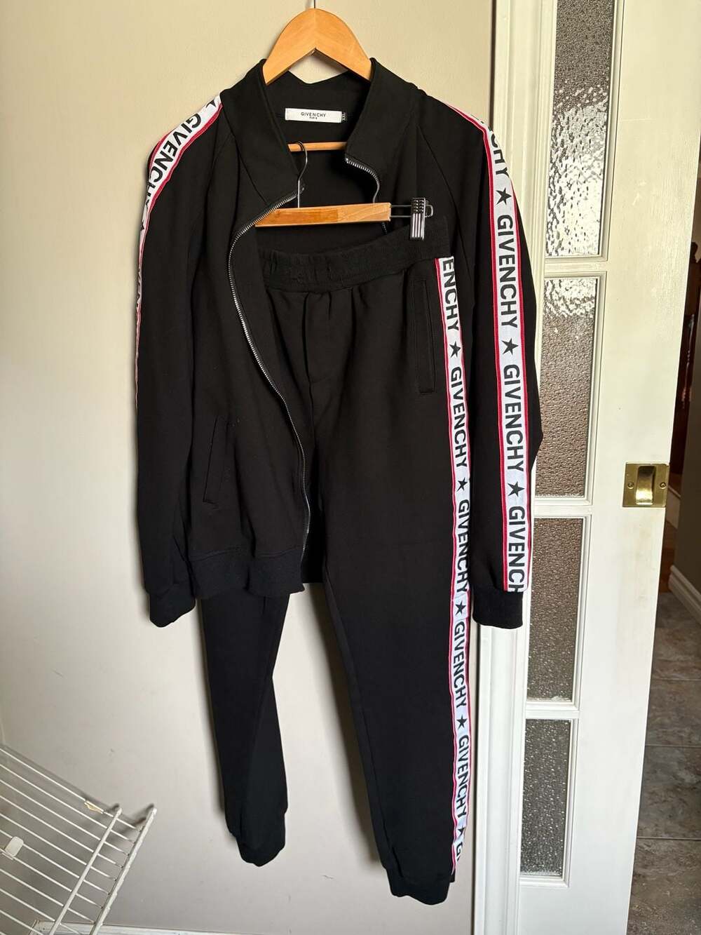 Givenchy Paris Logo Tape Track Jacket And Pants Set